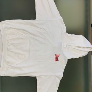 Budweiser King Of Beers Brew City White Sweatshirt Hoodie Size Large-NWT